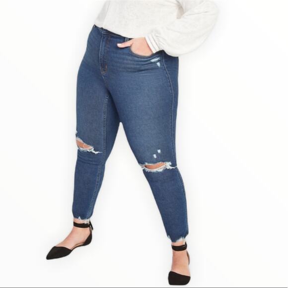 Old Navy Extra High Waisted Skinny Ripped - Picture 1 of 10